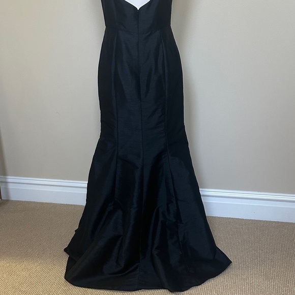 Alfred Sung D734 Black Halter Bow Back Mermaid Gown Size 8 |Formal Bridesmaid - Picture 6 of 9